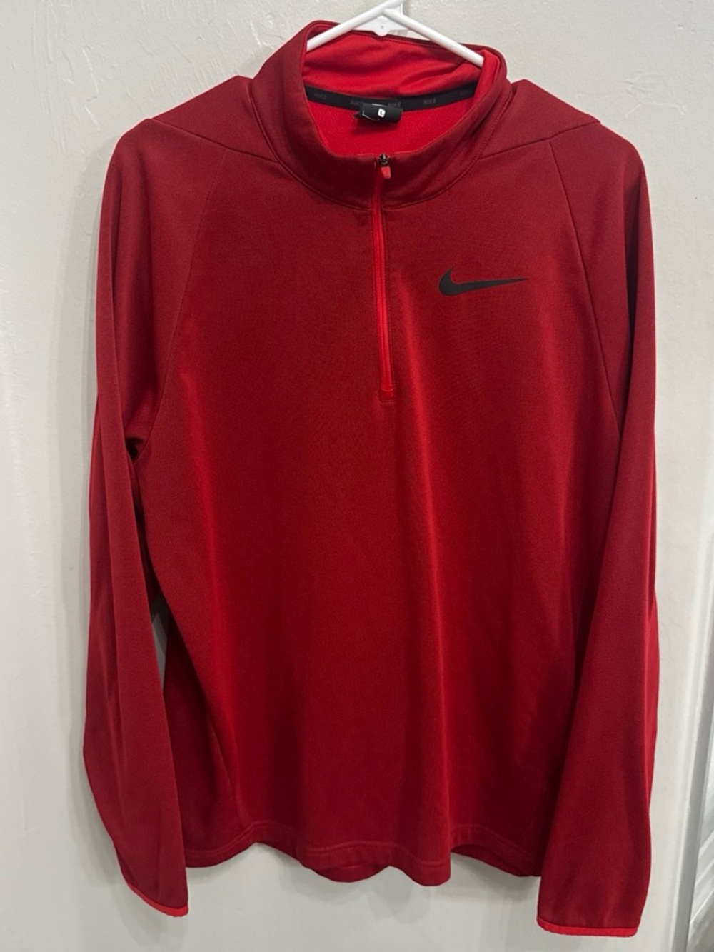 Nike Men’s Red Quarter-Zip Performance Jacket Large